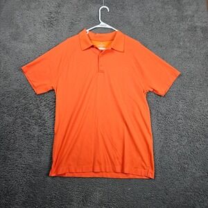 Fabletics The Training Day Polo Orange Mens Size L Athletic Performance Shirt